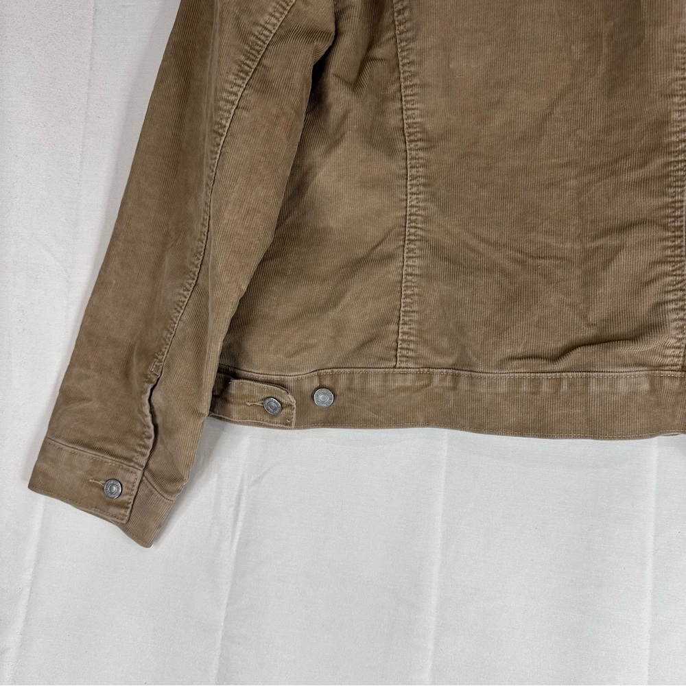 LEVI’S Women’s Size 1X Jacket Coat Corduroy Trucker Style Red Tab Stretch Tan - Picture 14 of 16
